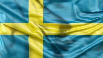 Sweden Flag Wave Loop waving in wind. Stockholm HD flag for Presentation. video