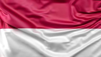 animación de la bandera ondeante de indonesia. video