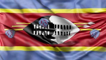 Animación de la bandera ondeante de swazilandia. video