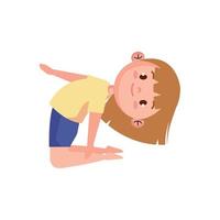 cute girl in yoga position vector