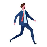 elegante hombre de negocios trabajador caminando vector