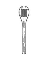 kitchen spoon utensil sketch vector
