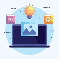 design and development in laptop vector