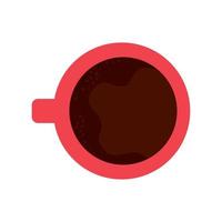 red coffee cup drink vector