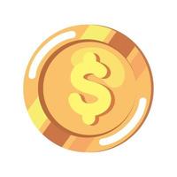 moneda de oro dinero dólar vector