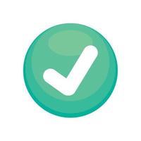 check symbol in green button vector