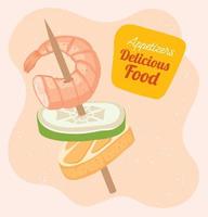 cooking appetizers delicious food vector