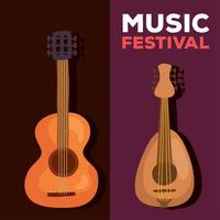 music festival postcard vector