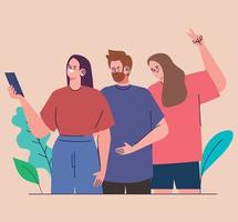 persons taking a selfies vector