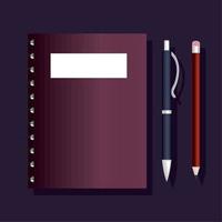 notebook and branding supplies vector