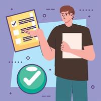 man with checklist vector