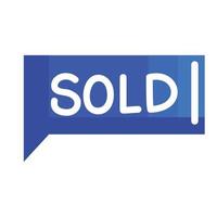 sold in speech bubble vector