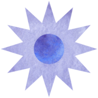 estrela de aquarela azul. elemento celestial, espaço, céu png