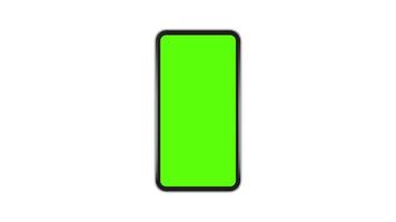 zoom de slide de animação de smartphone na maquete de tela verde video