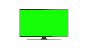 minimalistische televisie zoom in groen scherm animatie glanzend breed TV video