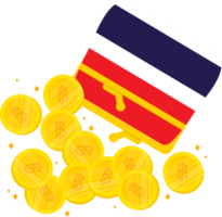 Tailandia mano disegnato bandiera tailandese baht mano disegnato png