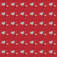 Cute heart seamless pattern vector on red background, christmas wallpaper, digital paper used for computer graphic, craft card, gift wrapping paper and more