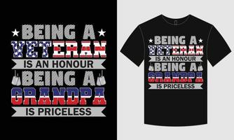 diseño de camiseta veterano vector