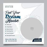 Social media template design and find your dream house vector