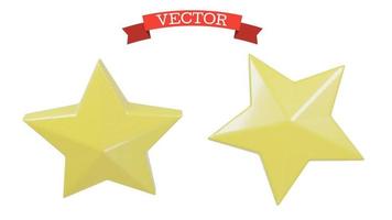 conjunto de estrellas de navidad, ilustración vectorial 3d. vector