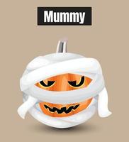 pumpkin monsters Mummy vector