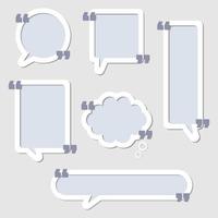 collection set of frame border, speech bubble balloon with quotation marks, speak, talk, text box, banner, flat design vector illustration