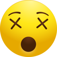 rosto de desenho animado emoji assustado png