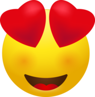 emoji positivo com olhos grandes de coração