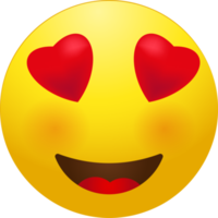 emoji positivo com olhos de coração