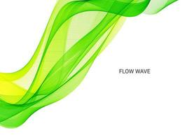 Green flowing stylish wave in white background illustration pattern vector