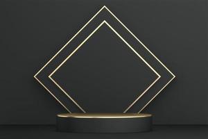 Black podium on background minimal design. 3D rendering photo