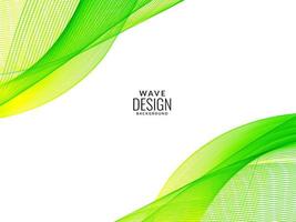 Green flowing stylish wave in white background illustration pattern vector