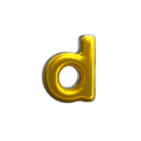 mentaler gelber buchstabe d 3d render png