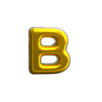 mentaler gelber buchstabe b 3d render png