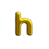 render 3d mental amarillo letra h png