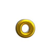 Mental Yellow Letter o 3D Render png