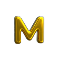 render 3d mental amarillo letra m png