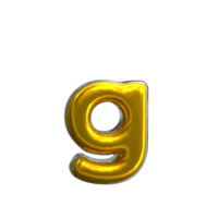 mental letra amarela g 3d renderização png