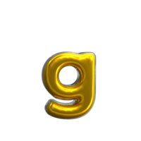 mentaler gelber buchstabe g 3d render png