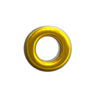 Mental Yellow Letter O 3D Render png