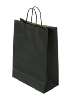 bolsa de papel negra aislada con trazado de recorte para maqueta png