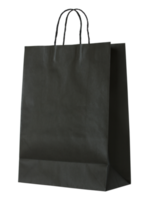 black paper bag isolated with clipping path for mockup png