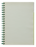 caderno espiral em branco isolado com traçado de recorte para maquete png