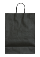 black paper bag isolated with clipping path for mockup png