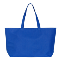 sac en tissu bleu isolé avec chemin de détourage pour maquette png