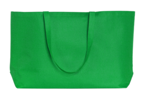 sac en tissu vert isolé avec chemin de détourage pour maquette png