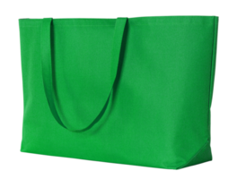 saco de tecido verde isolado com traçado de recorte para maquete png