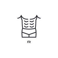 fit line icon. linear style sign for mobile concept and web design. Outline vector icon. Symbol, logo illustration. Vector graphics
