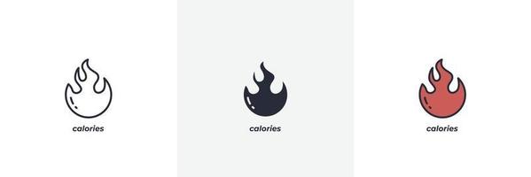 calories icon. Line, solid and filled outline colorful version, outline and filled vector sign. Idea Symbol, logo illustration. Vector graphics