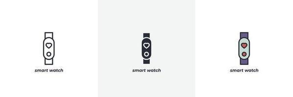 smart watch icon. Line, solid and filled outline colorful version, outline and filled vector sign. Idea Symbol, logo illustration. Vector graphics